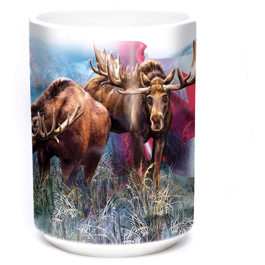 Canadian Moose Collage Ceramic mug 4,4 dl.