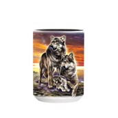 Wolf Family Sunrise Ceramic Mug