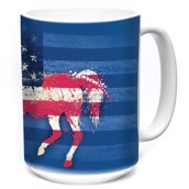 Horse American Paint Ceramic mug, Blå