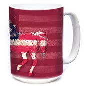 Horse American Paint Ceramic mug, Rød