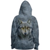 Warrior Wolf Adult Zip Hoodie, Womens 2XL