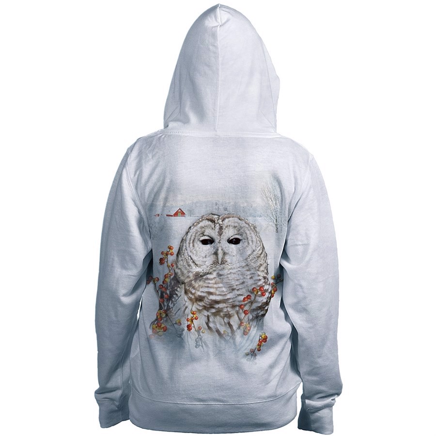 Country Owl Adult Zip Hoodie, Womens Small