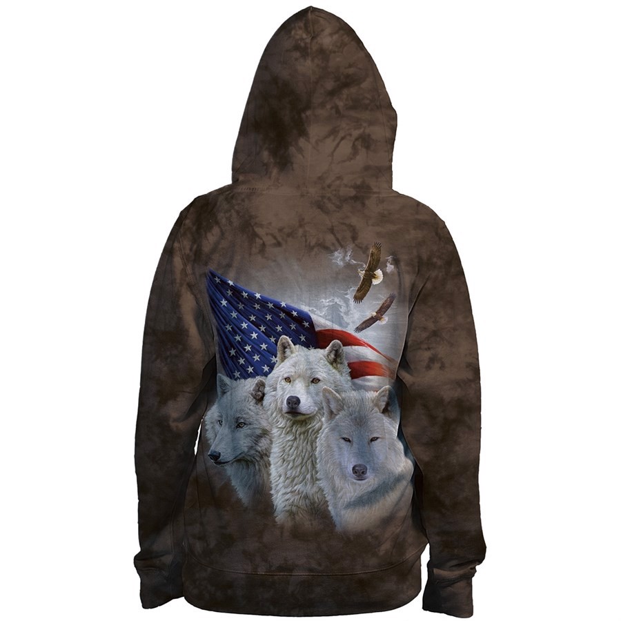 Patriotic Wolves Zip Hoodie