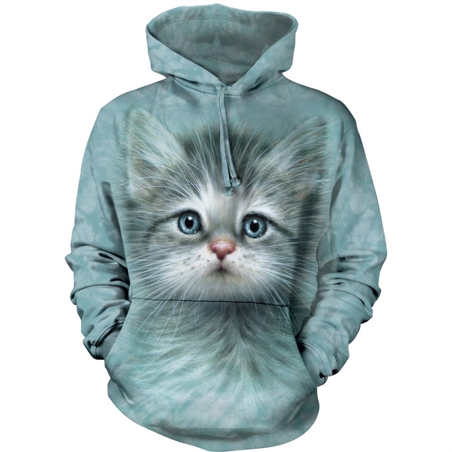 Blue Eyed Kitten Hoodie, Adult