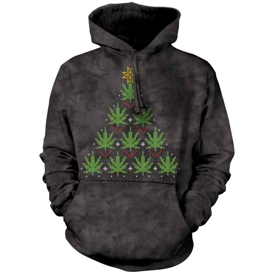 Christmas Cannabis Hoodie, Adult Large