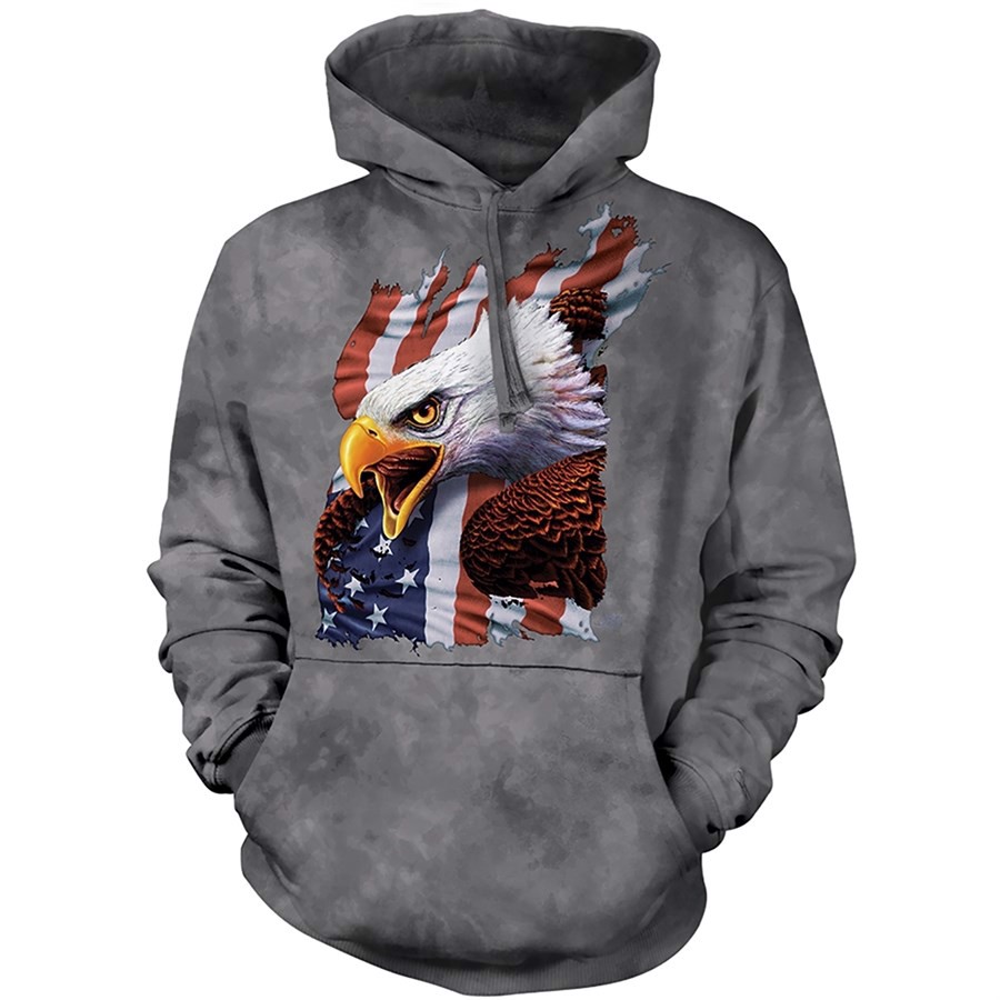 Patriotic Screaming Eagle Hoodie, Adult Small