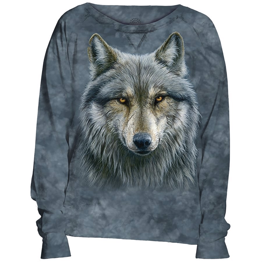 Warrior Wolf Slouchy Crew, Adult Small