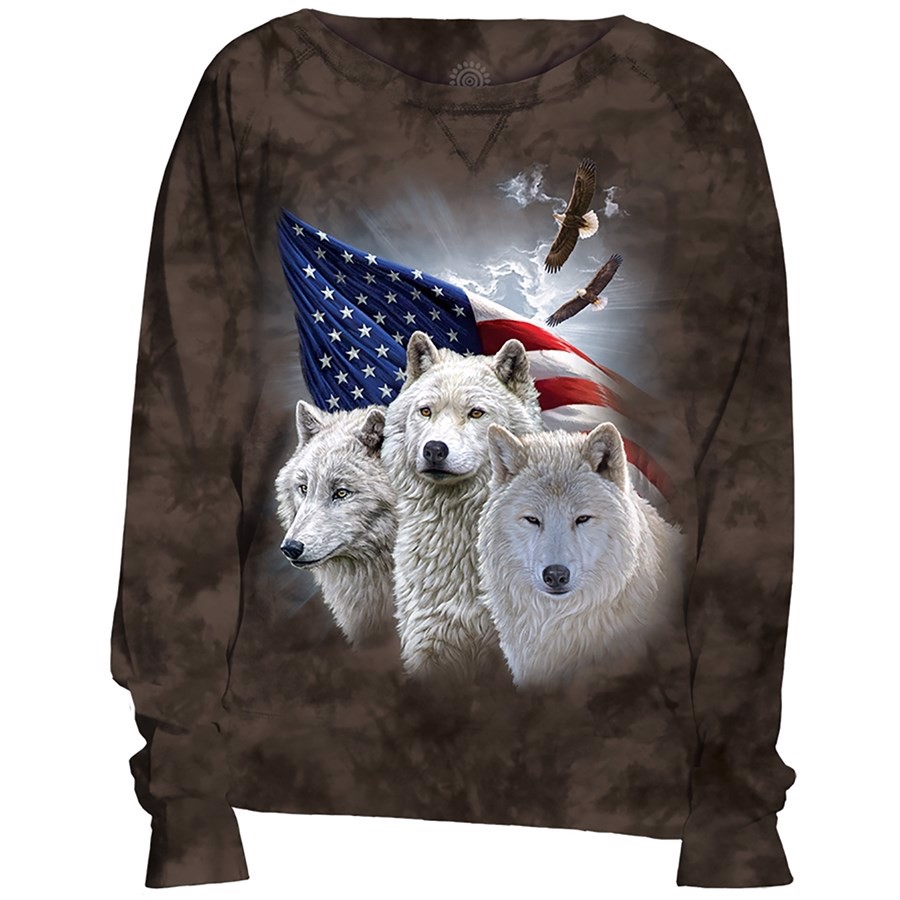 Patriotic Wolves Slouchy Crew