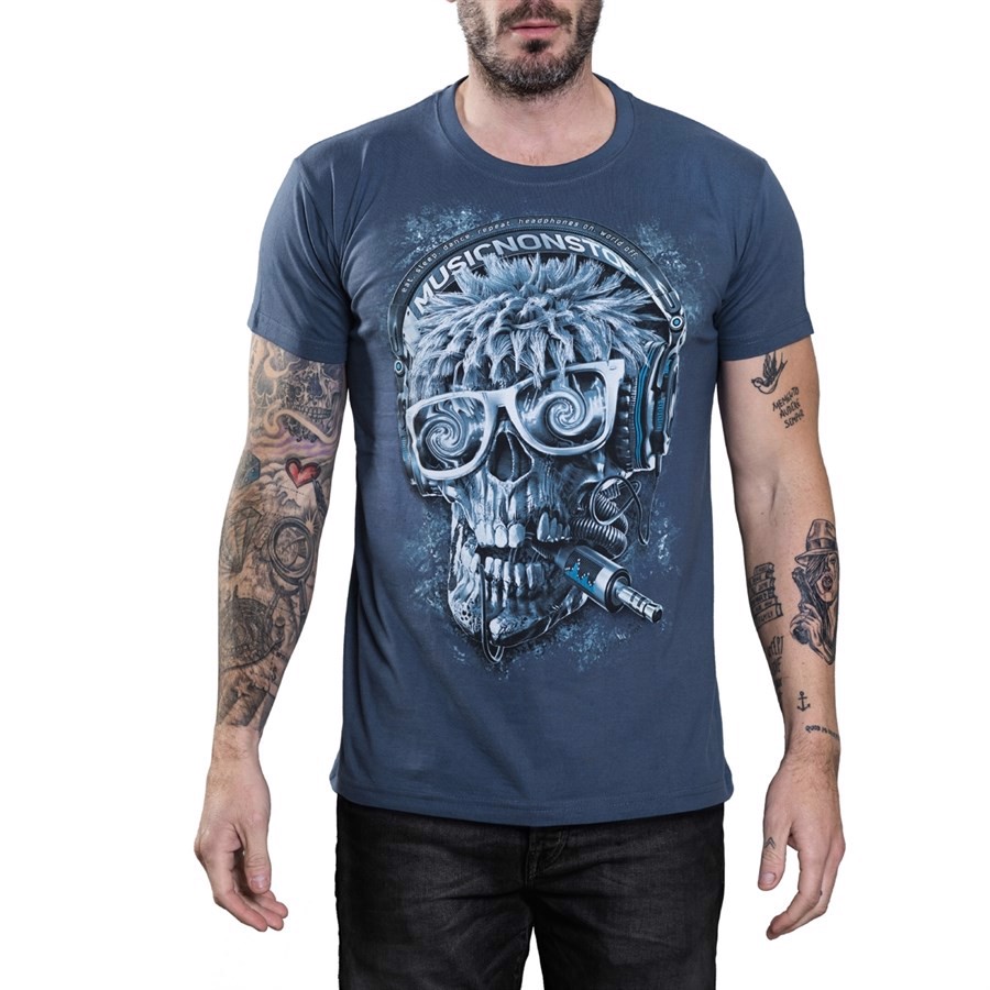 Hardcore DJ Skull T-shirt, Adult XL