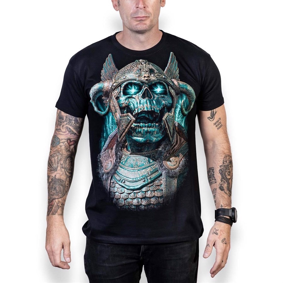 Viking Ragnarok Skull T-shirt, Adult Large