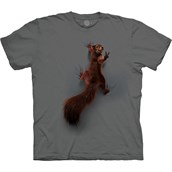 Peace Squirrel T-shirt, Grey, Adult 2XL