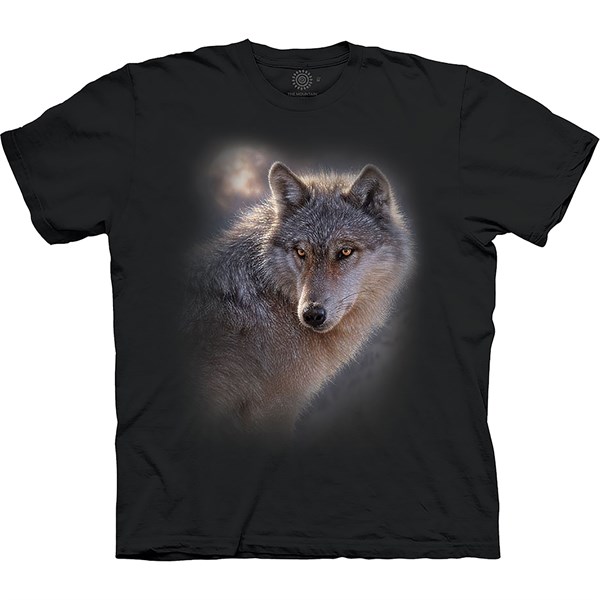 Adventure Wolf T-shirt, Black, Adult Medium