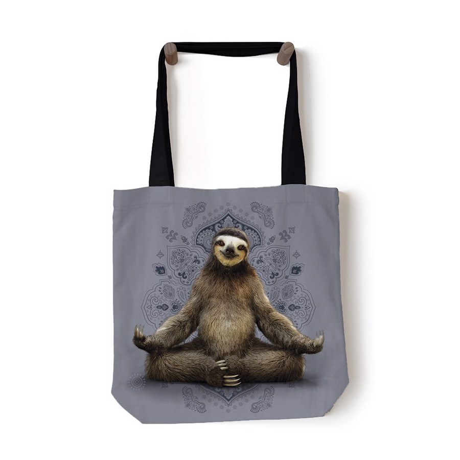 Vriksasana Sloth Tote Bag, GRÅ