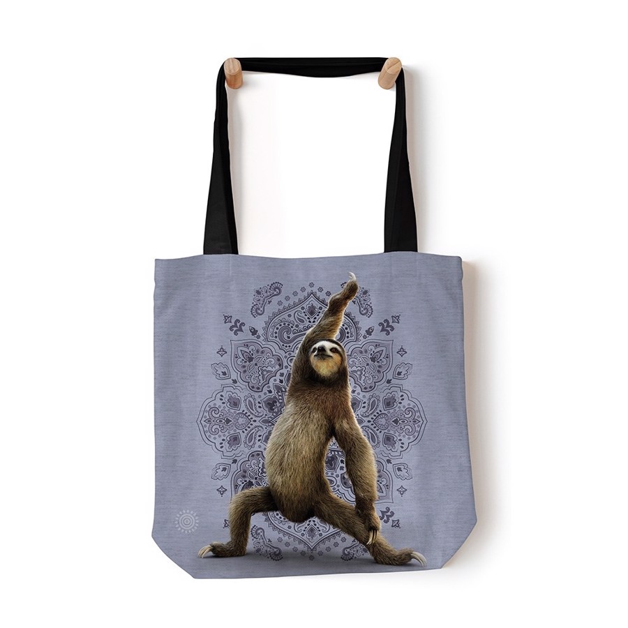 Warrior Sloth Tote Bag, GRÅ