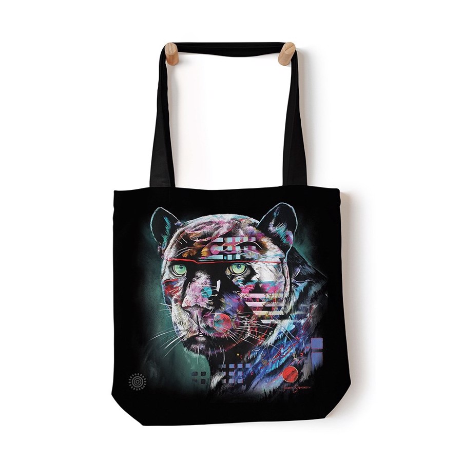 Painted Jaguar Tote Bag