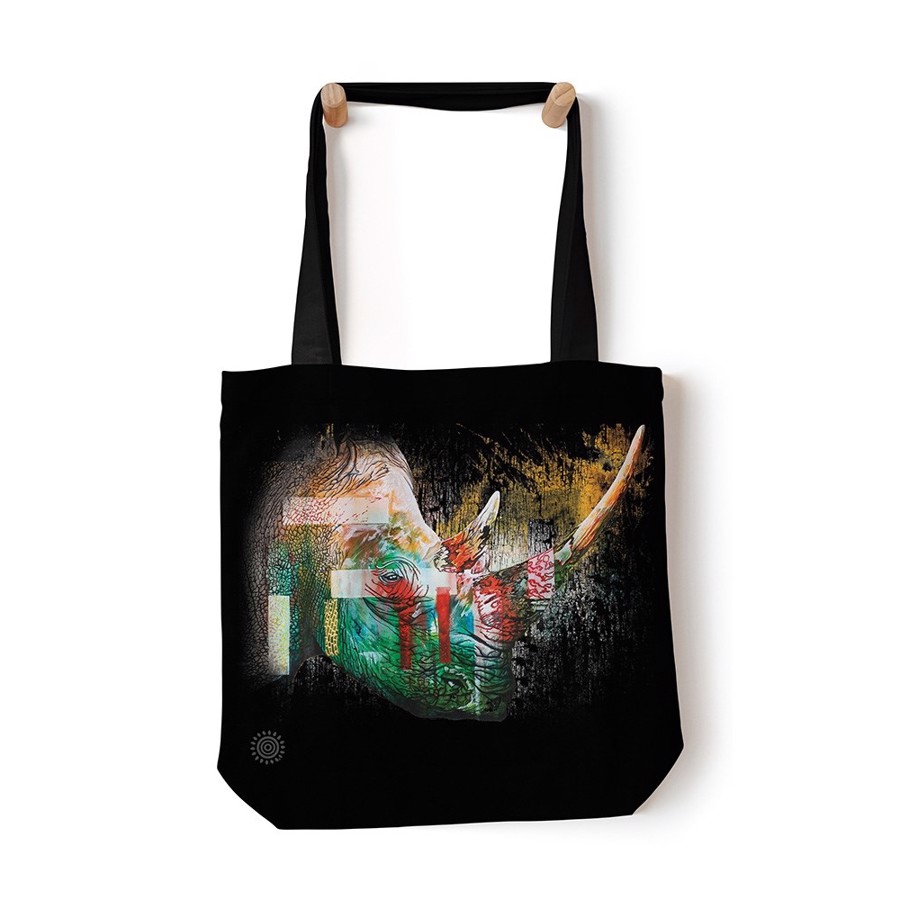 Painted Rhino Tote Bag