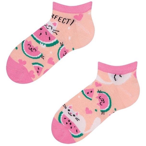 Good Mood kids low socks - WATERMELON CAT