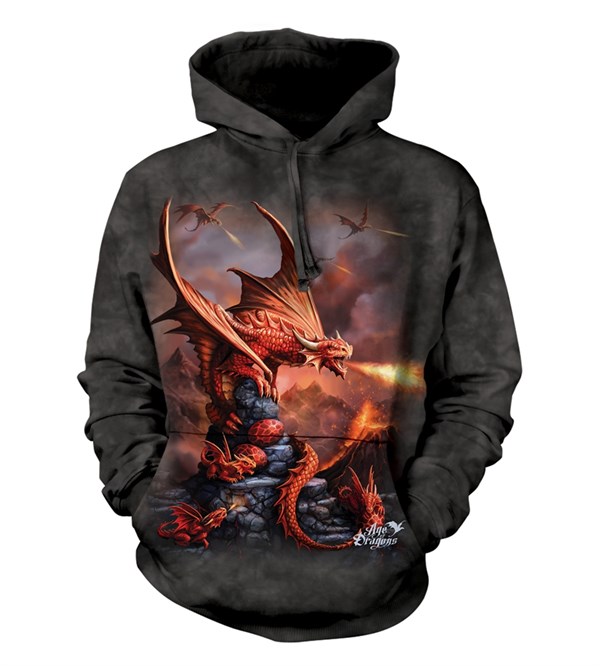 Fire Dragon adult hoodie, Large
