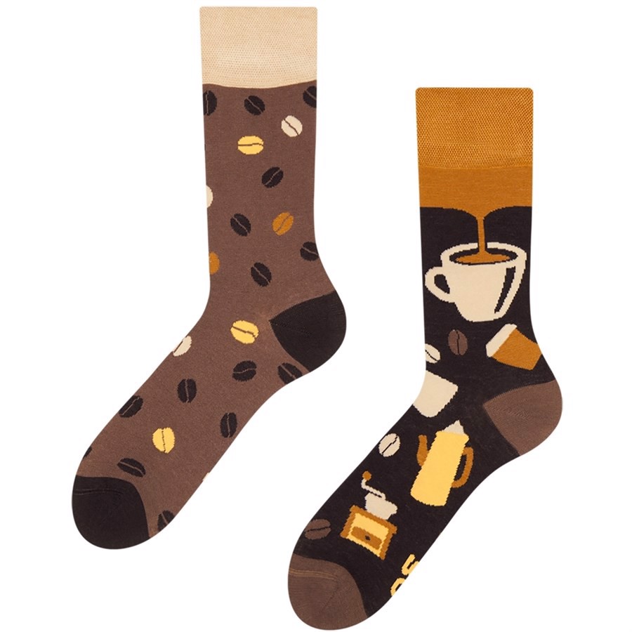 Good Mood adult bamboo socks - COFFEE BEANS, size 39-42