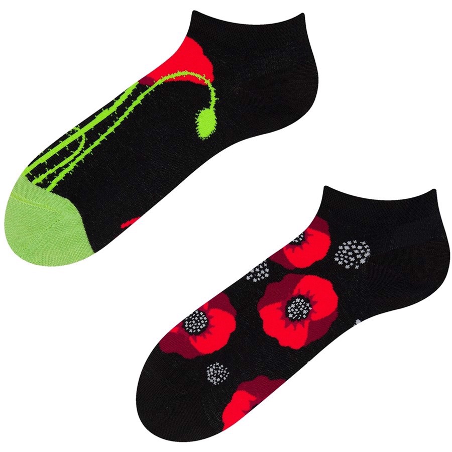 Good Mood adult low socks - POPPY FLOWER