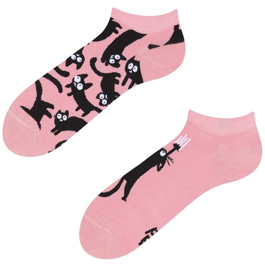 Good Mood adult low socks - PINK CATS, size 43-46