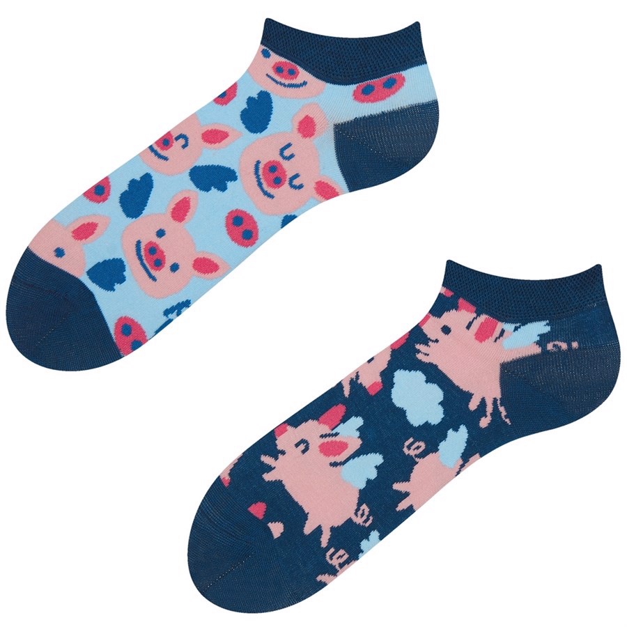 Good Mood adult low socks - FLYING PIGS
