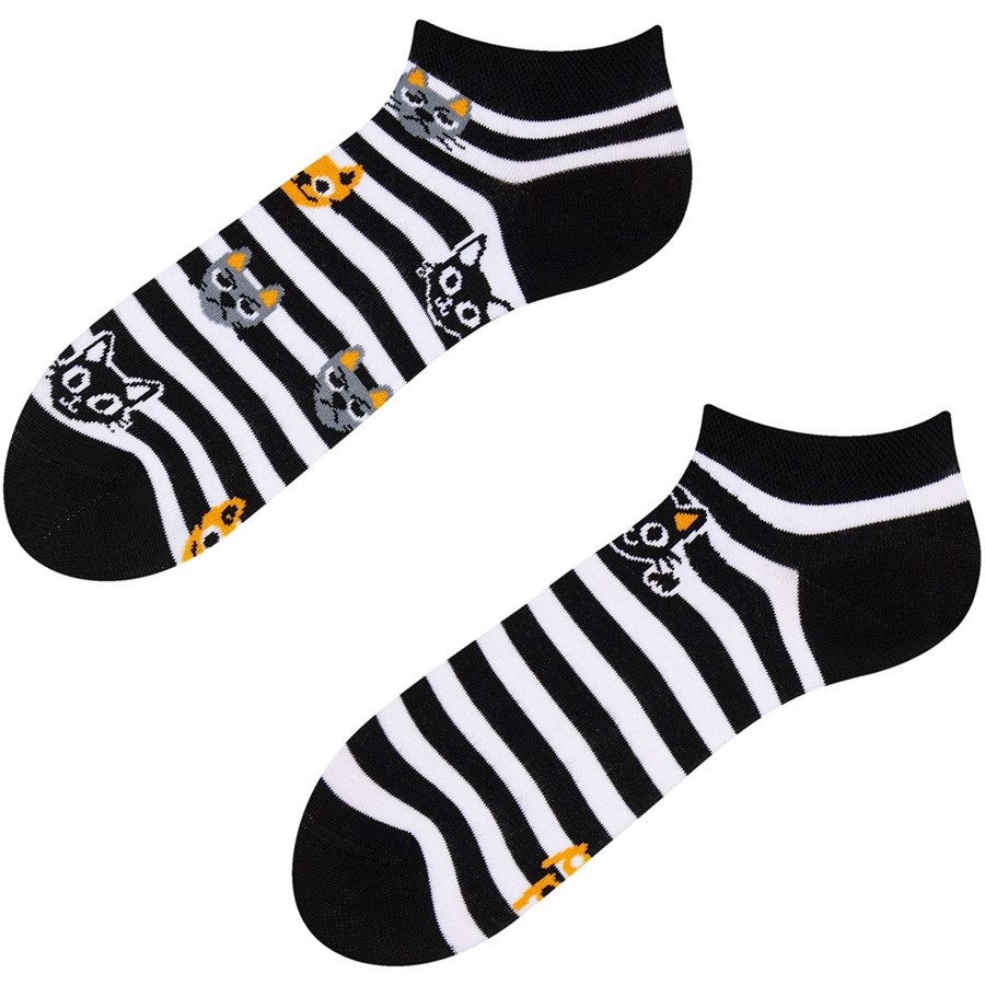 Good Mood adult low socks - CAT & STRIPES