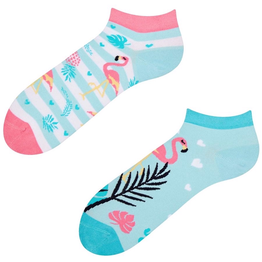 Good Mood adult low socks - LOVE FLAMINGOS