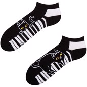 Good Mood adult low socks - PIANO CAT, size 43-46