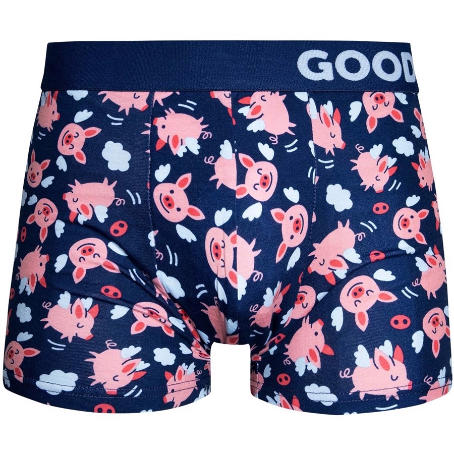 Good Mood Mens Fitted Trunks - FLYING PIGS