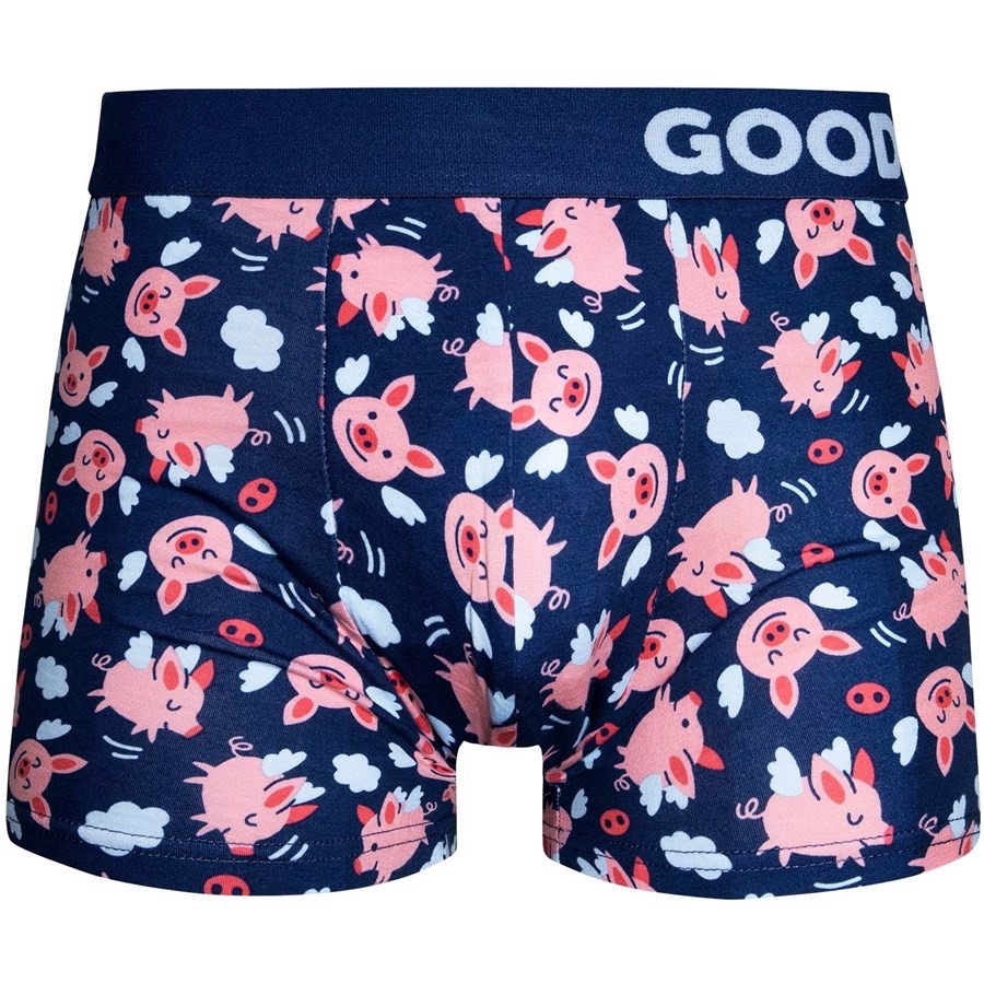 Good Mood Mens Fitted Trunks - FLYING PIGS