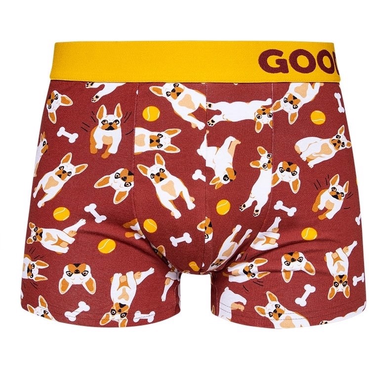 Good Mood Mens Fitted Trunks - FRENCH BULLDOG