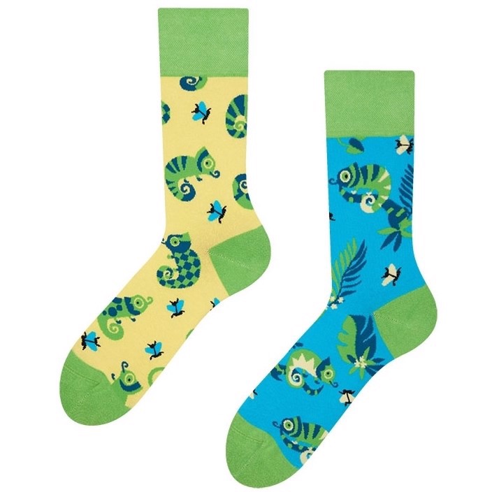 Good Mood adult socks - CHAMELEON AND FLIES, size 35-38