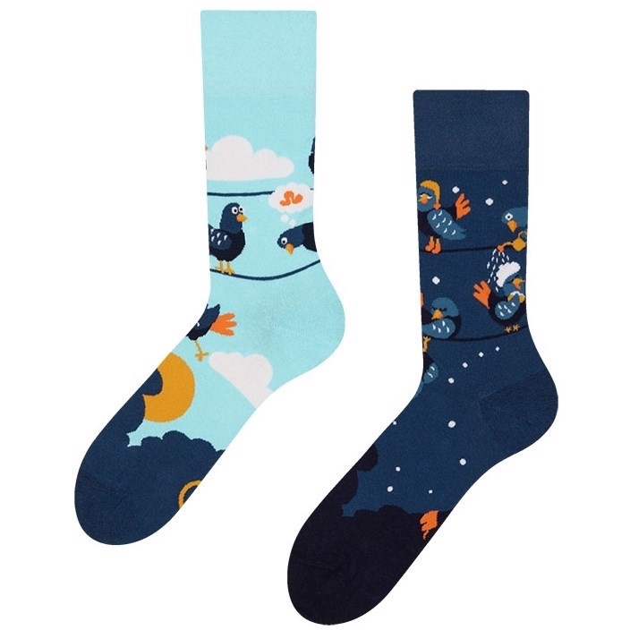 Good Mood adult socks - FUNNY PIGEONS, size 39-42