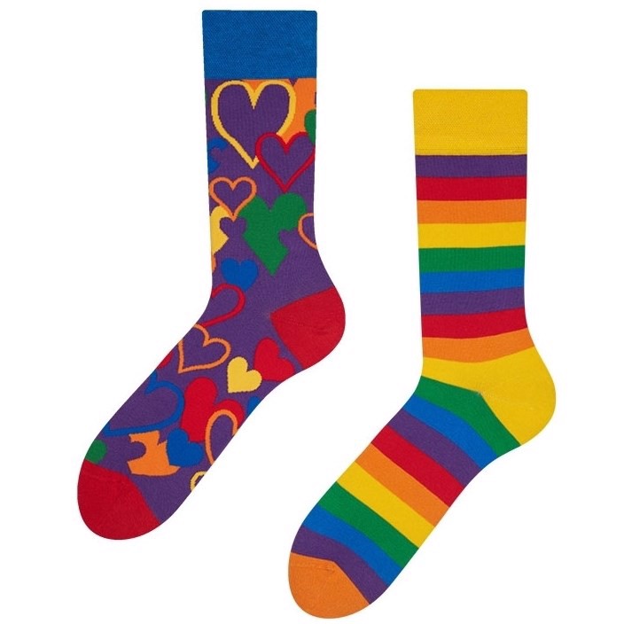 Good Mood adult socks - MULTICOLOR LOVE, size 35-38