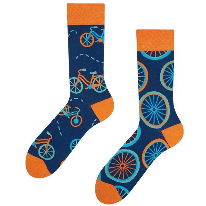 Good Mood adult socks - ORANGE BICYCLE, size 35-38