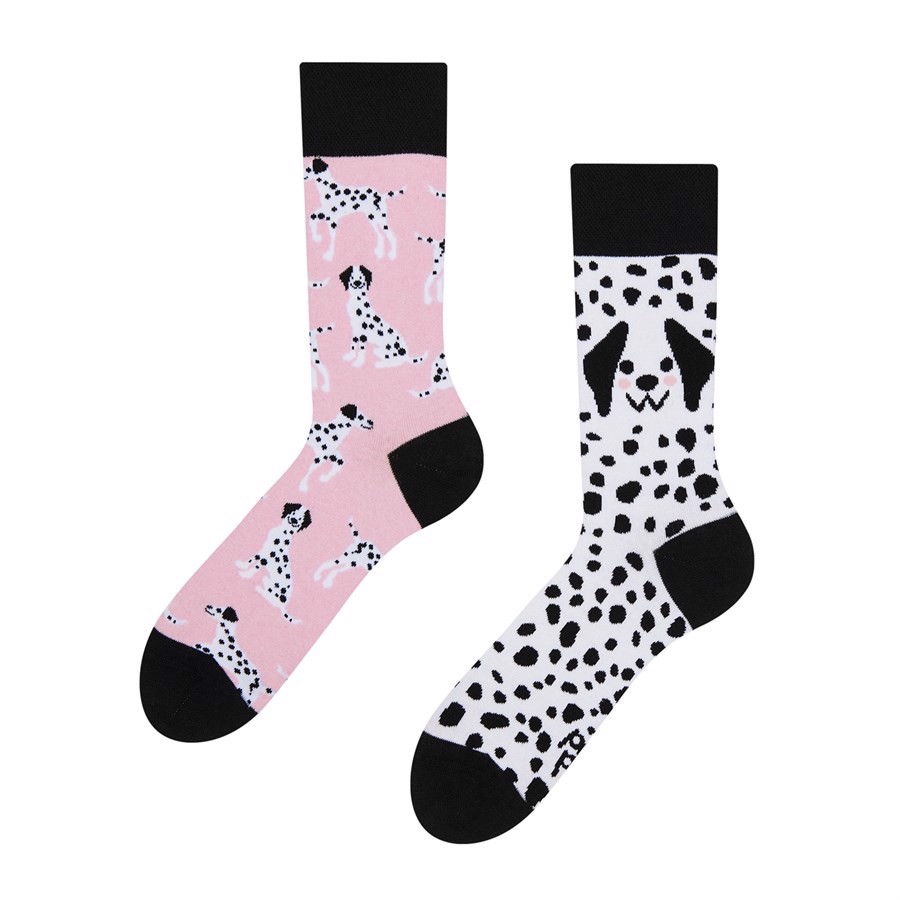 Good Mood adult socks - PINK DALMATION, size 39-42