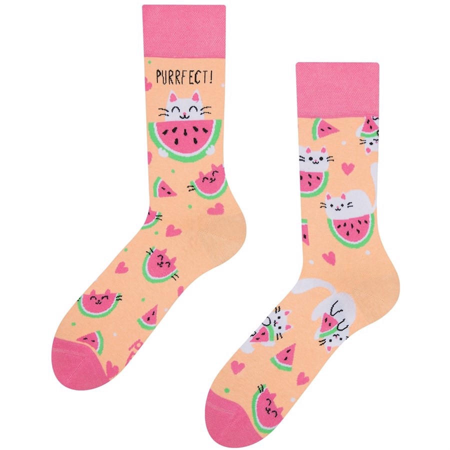 Good Mood adult socks - WATERMELON CAT
