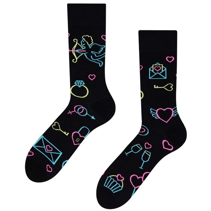 Good Mood adult socks - NEON LOVE, size 39-42