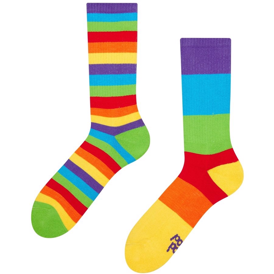 RAINBOW STRIPES  Good Mood Sports socks, size 43-46