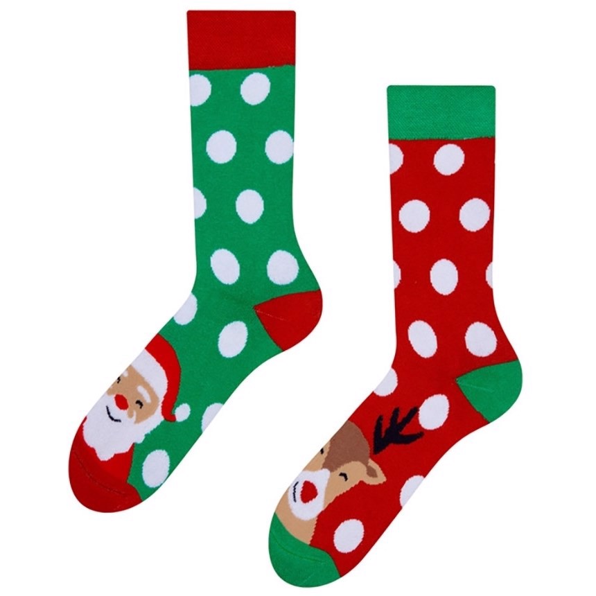 Good Mood adult warm socks - SANTA AND RUDOLPH