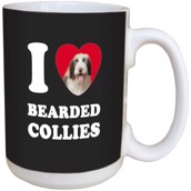 I Love Bearded Collies Ceramic mug