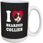 I Love Bearded Collies Ceramic mug