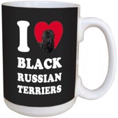 I Love Black Russian Terriers Ceramic mug