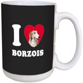 I Love Borzois Ceramic mug