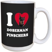 I Love Doberman Pinschers Ceramic mug