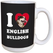 I Love English Bulldogs Ceramic mug
