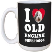 I Love Old English Sheepdog Ceramic mug