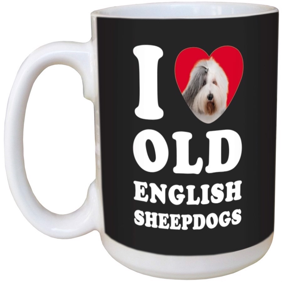I Love Old English Sheepdog Ceramic mug