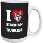 I Love Siberian Huskies Ceramic mug